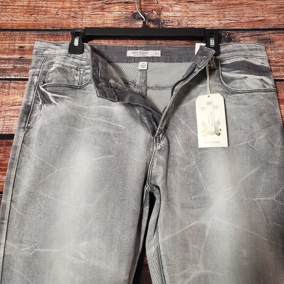 NWT Iris Jeans Size 20 Gray Marbled Distressed Stretch Denim Slim Fit - Picture 6 of 15